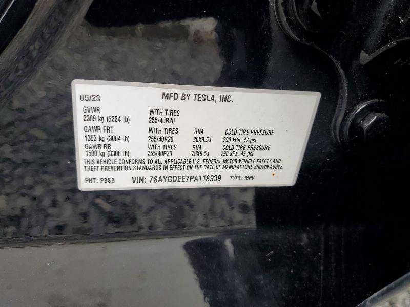 Продаж на аукціоні авто 2023 Tesla Model Y, vin: 7SAYGDEE7PA118939, номер лоту: 62801926