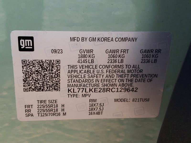 Aukcja sprzedaży 2024 Chevrolet Trax, vin: KL77LKE28RC129642, numer aukcji: 61730816