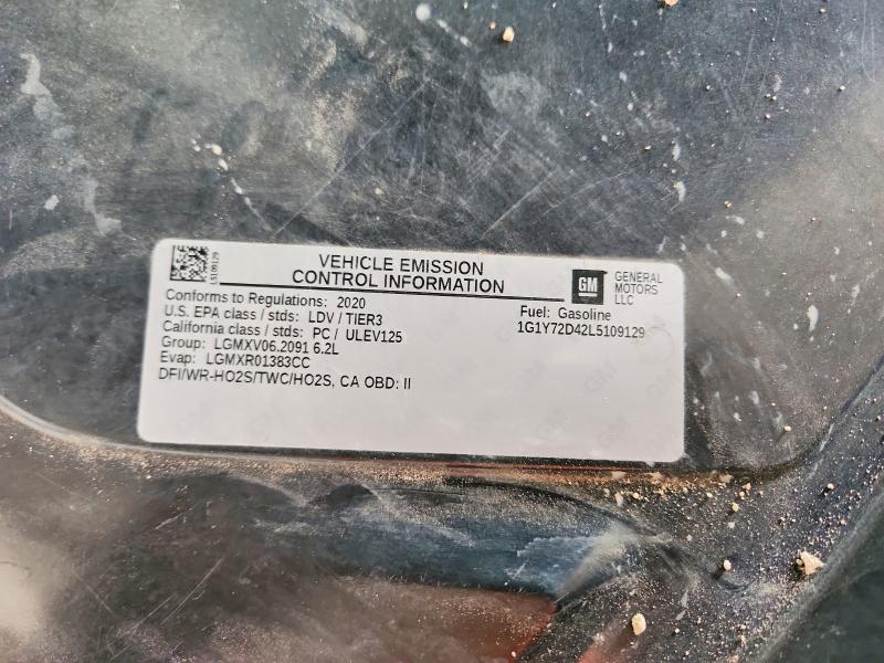 2020 Chevrolet Corvette მანქანა იყიდება აუქციონზე, vin: 1G1Y72D42L5109129, აუქციონის ნომერი: 59663556