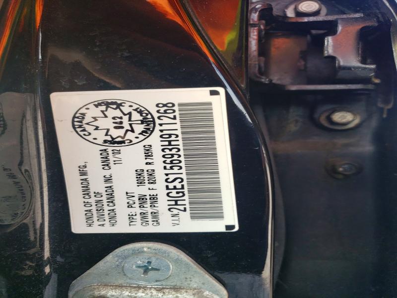 62411646 :رقم المزاد ، 2HGES15693H911268 vin ، 2003 Honda Civic مزاد بيع