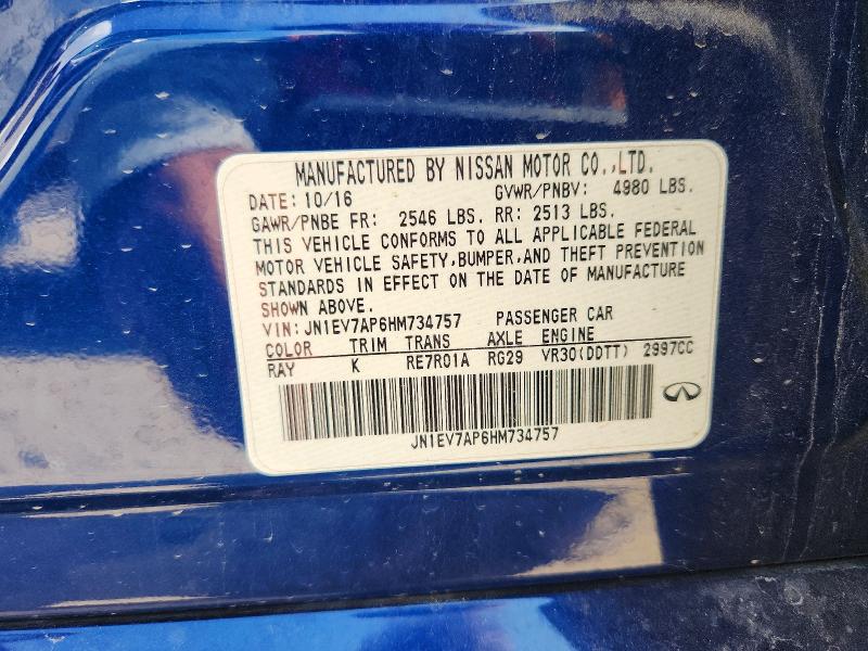 Продажа на аукционе авто 2017 Infiniti Q50, vin: JN1EV7AP6HM734757, номер лота: 61393536