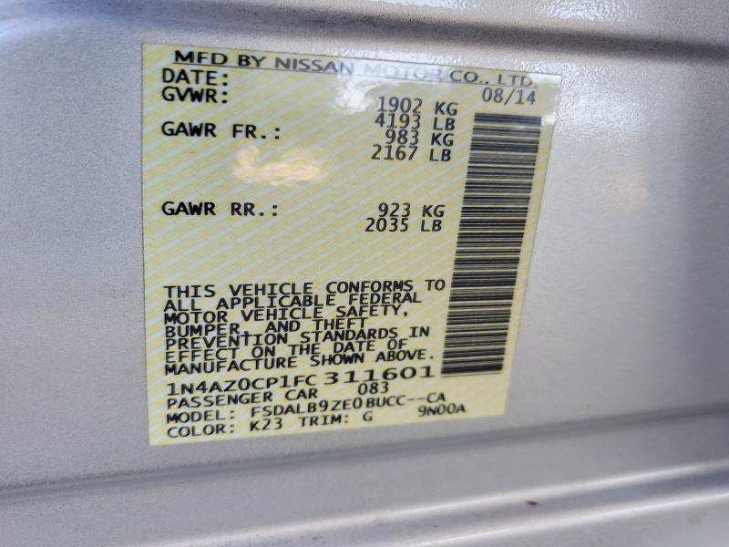 Aukcja sprzedaży 2015 Nissan Leaf, vin: 1N4AZ0CP1FC311601, numer aukcji: 60469926