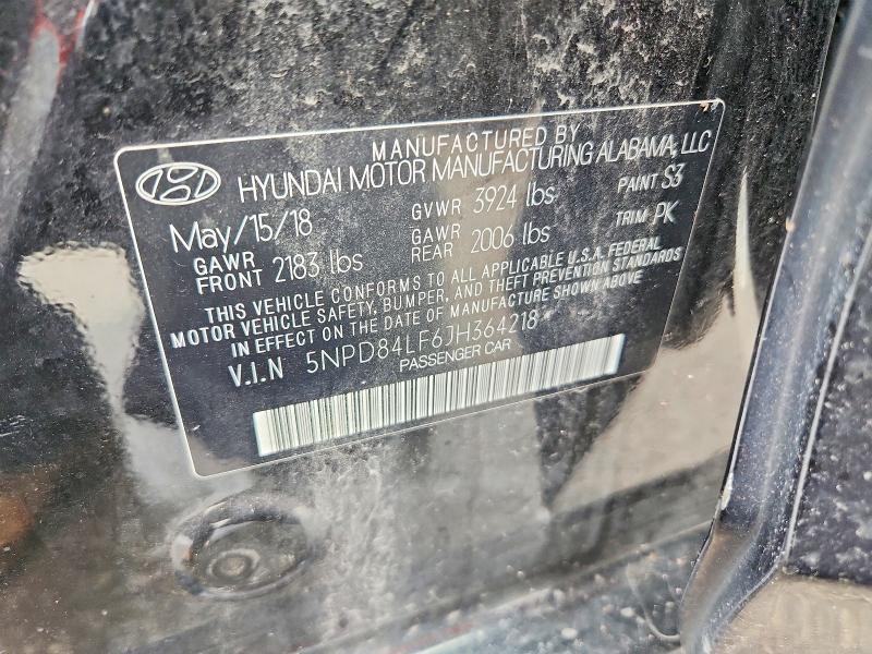 Продаж на аукціоні авто 2018 Hyundai Elantra, vin: 5NPD84LF6JH364218, номер лоту: 63047026