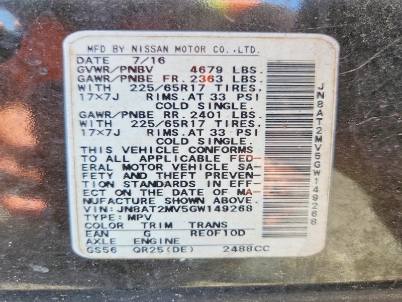 Aukcja sprzedaży 2016 Nissan Rogue, vin: JN8AT2MV5GW149268, numer aukcji: 59350926