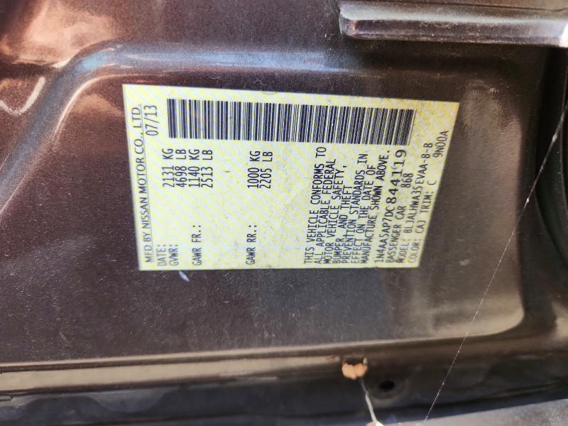 Aukcja sprzedaży 2013 Nissan Maxima, vin: 1N4AA5AP7DC844119, numer aukcji: 59396296