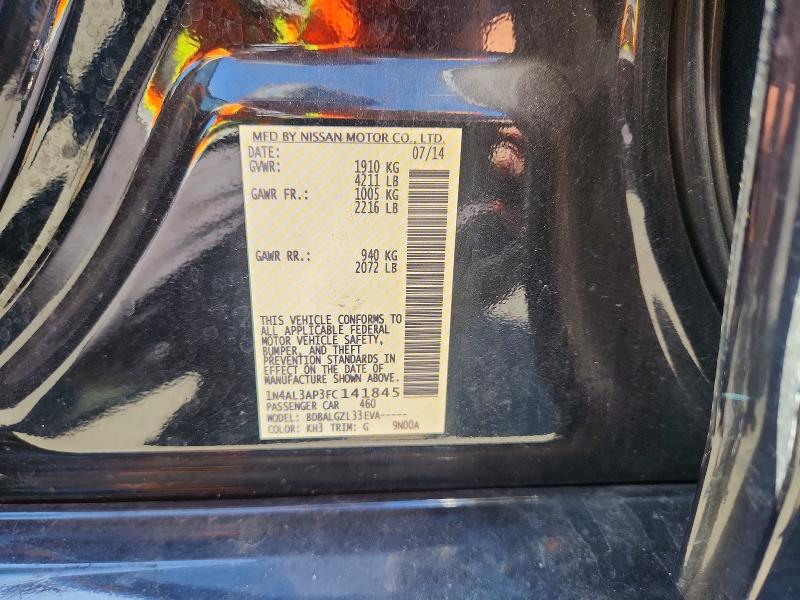 61022256 :رقم المزاد ، 1N4AL3AP3FC141845 vin ، 2015 Nissan Altima مزاد بيع