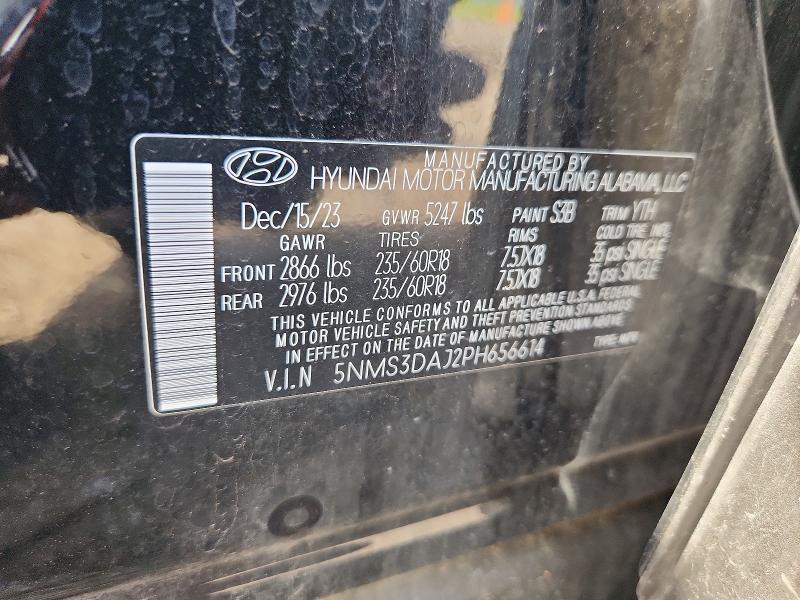 Aukcja sprzedaży 2023 Hyundai Santa Fe, vin: 5NMS3DAJ2PH656614, numer aukcji: 79134715