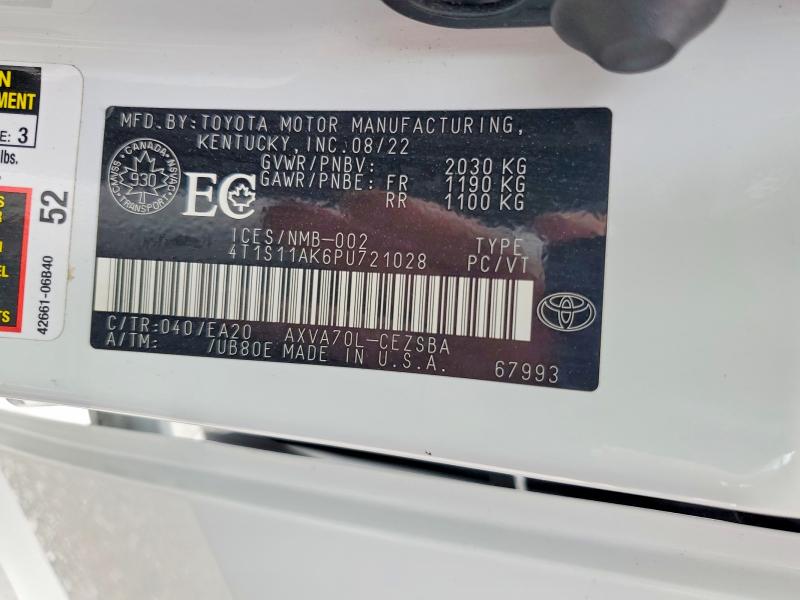 Продажа на аукционе авто 2023 Toyota Camry, vin: 4T1S11AK6PU721028, номер лота: 58497156