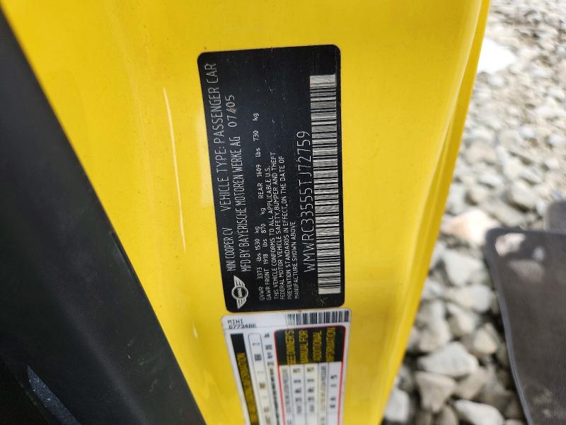 Продаж на аукціоні авто 2005 Mini Cooper, vin: WMWRC33555TJ72759, номер лоту: 60627106