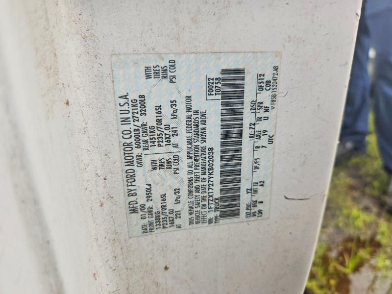 Продажа на аукционе авто 2000 Ford F150, vin: 1FTZX1727YKB02038, номер лота: 58542806