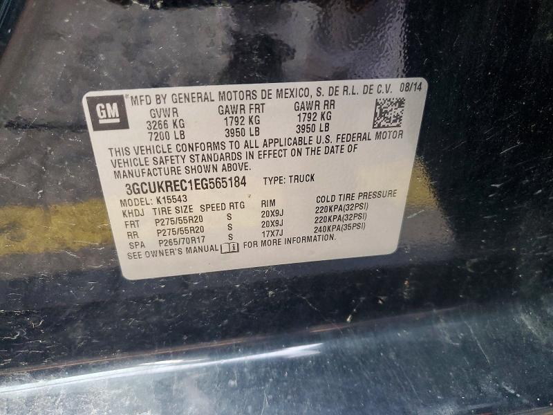 2014 Chevrolet Silverado მანქანა იყიდება აუქციონზე, vin: 3GCUKREC1EG565184, აუქციონის ნომერი: 61007556