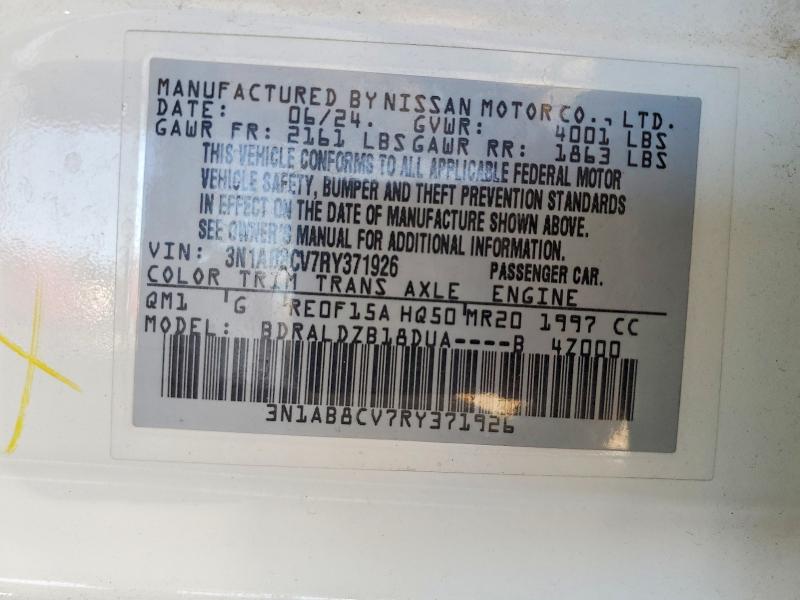 Aukcja sprzedaży 2024 Nissan Sentra, vin: 3N1AB8CV7RY371926, numer aukcji: 61643896