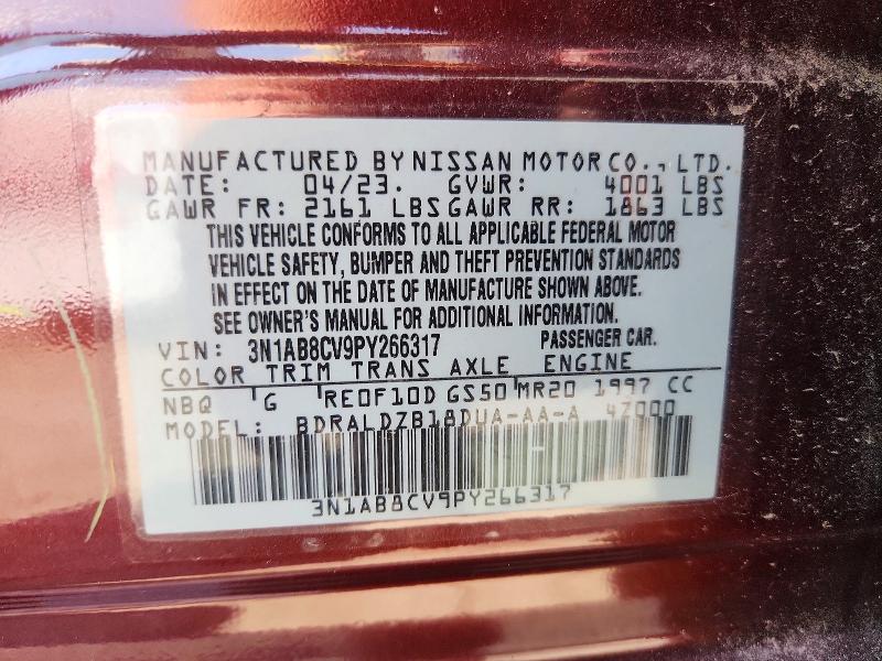 Aukcja sprzedaży 2023 Nissan Sentra, vin: 3N1AB8CV9PY266317, numer aukcji: 58728576
