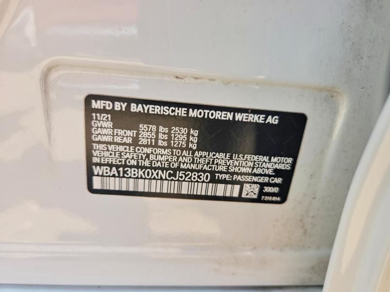 Aukcja sprzedaży 2022 Bmw M550xi, vin: WBA13BK0XNCJ52830, numer aukcji: 61038866