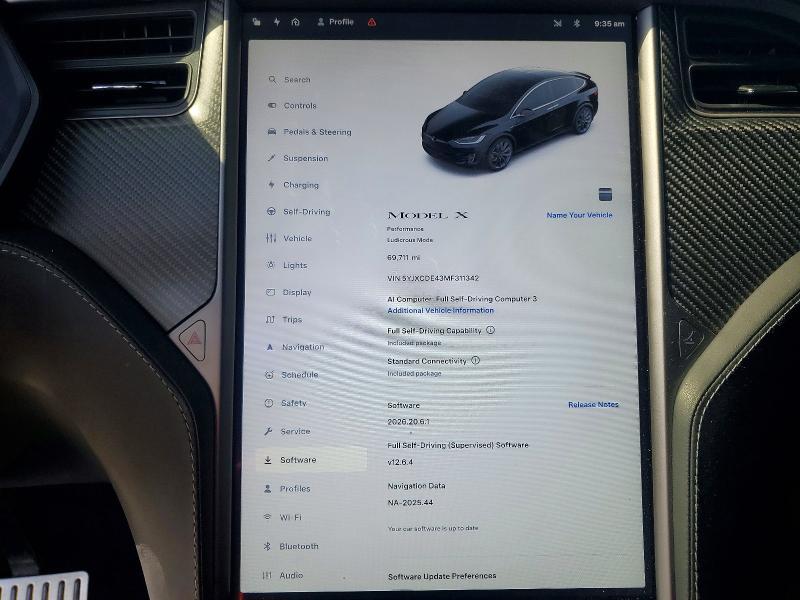 Aukcja sprzedaży 2021 Tesla Model X, vin: 5YJXCDE43MF311342, numer aukcji: 62274896