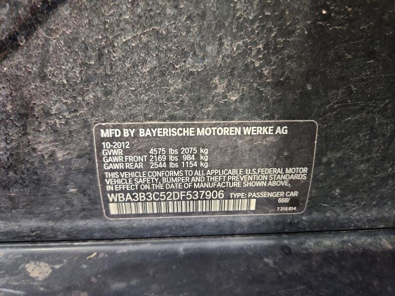 2013 Bmw 328 მანქანა იყიდება აუქციონზე, vin: WBA3B3C52DF537906, აუქციონის ნომერი: 59793206