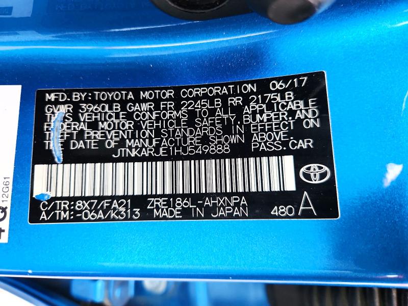 Продаж на аукціоні авто 2017 Toyota Corolla Im, vin: JTNKARJE1HJ549888, номер лоту: 61887266