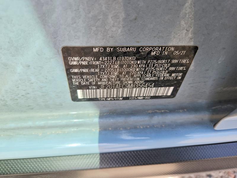 Продаж на аукціоні авто 2021 Subaru Crosstrek, vin: JF2GTAEC9MH356454, номер лоту: 60828596