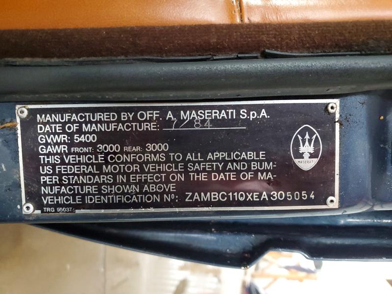 1984 Maserati Quattroporte მანქანა იყიდება აუქციონზე, vin: ZAMBC110XEA305054, აუქციონის ნომერი: 60273806