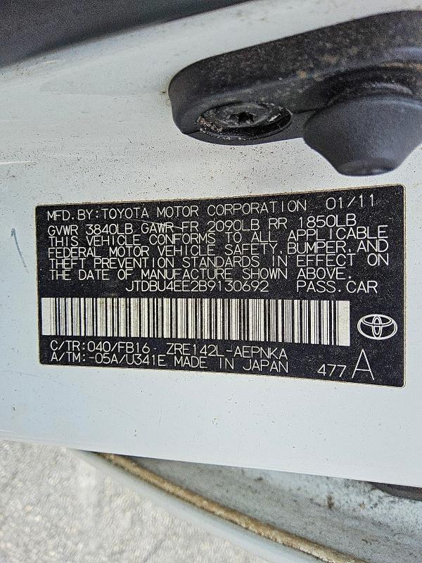 Продажа на аукционе авто 2011 Toyota Corolla, vin: JTDBU4EE2B9130692, номер лота: 61813106