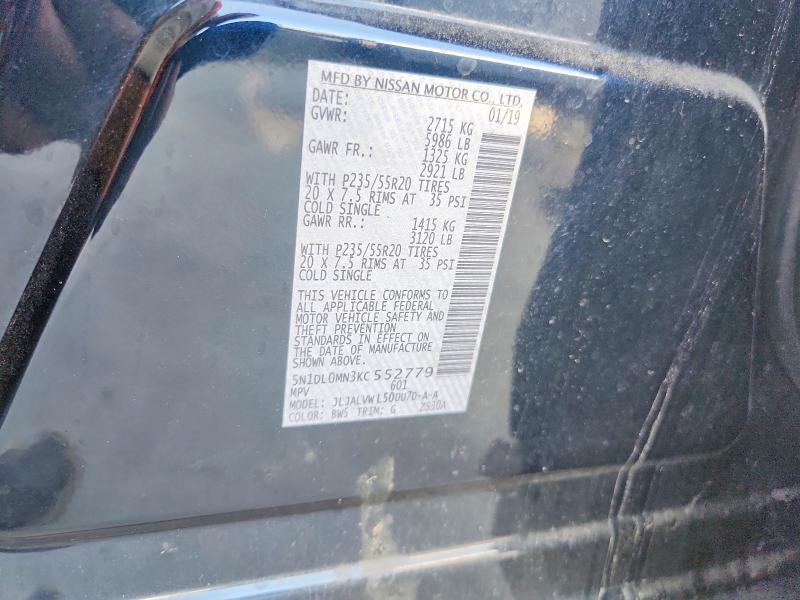 Aukcja sprzedaży 2019 Infiniti Qx60, vin: 5N1DL0MN3KC552779, numer aukcji: 57748466