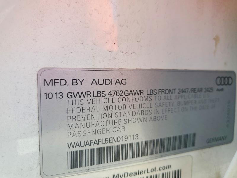 60751606 :رقم المزاد ، WAUAFAFL5EN019113 vin ، 2014 Audi A4 مزاد بيع