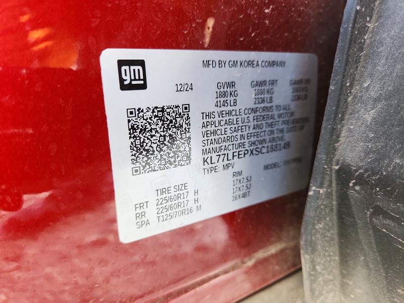 59875886 :رقم المزاد ، KL77LFEPXSC188149 vin ، 2025 Chevrolet Trax مزاد بيع
