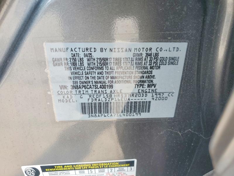 Aukcja sprzedaży 2025 Nissan Kicks, vin: 3N8AP6CA7SL400199, numer aukcji: 62884076