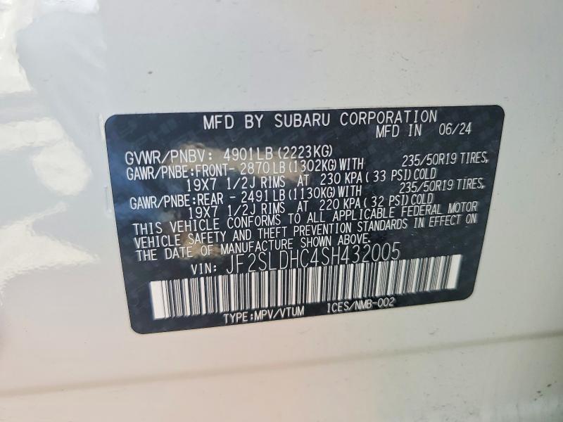 Aukcja sprzedaży 2025 Subaru Forester, vin: JF2SLDHC4SH432005, numer aukcji: 62079806