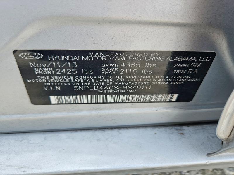 Продажа на аукционе авто 2014 Hyundai Sonata, vin: 5NPEB4AC8EH849111, номер лота: 60762876