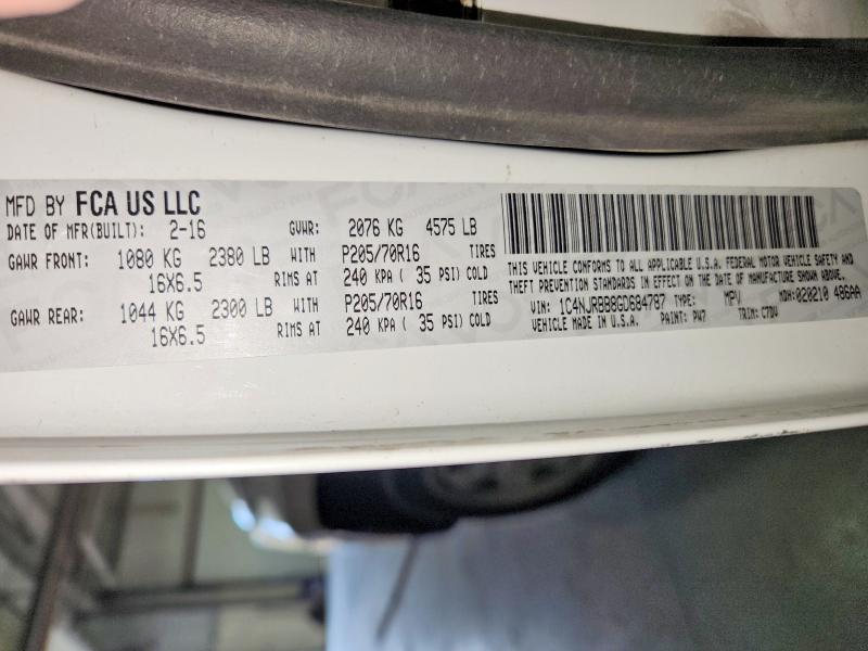 Продаж на аукціоні авто 2016 Jeep Patriot, vin: 1C4NJRBB8GD684787, номер лоту: 58631356