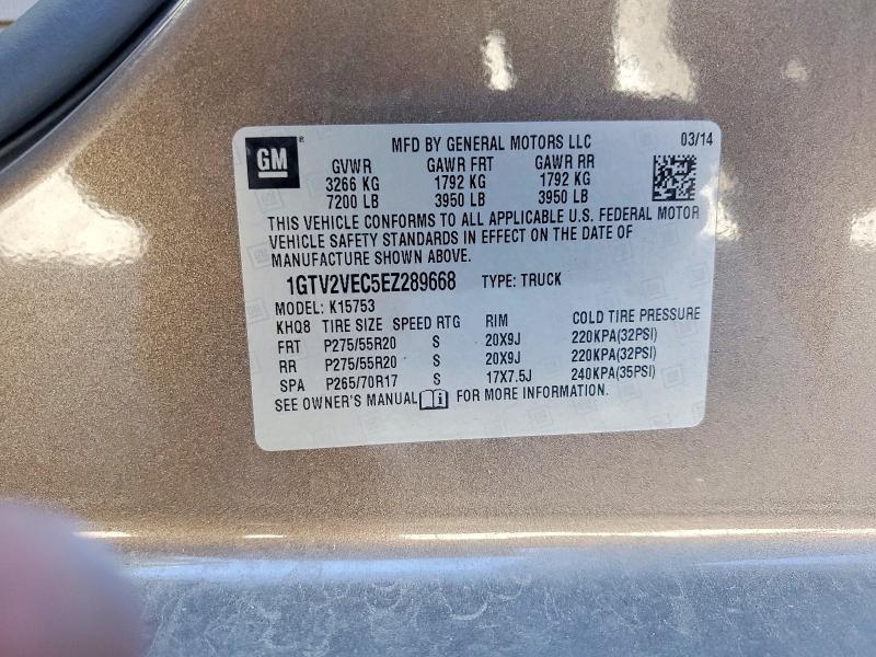 Продаж на аукціоні авто 2014 Gmc Sierra, vin: 1GTV2VEC5EZ289668, номер лоту: 62959516