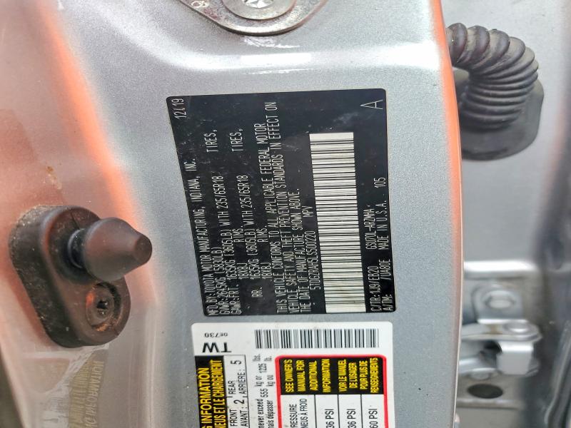 Aukcja sprzedaży 2020 Toyota Highlander, vin: 5TDGZRAH5LS500220, numer aukcji: 61774846