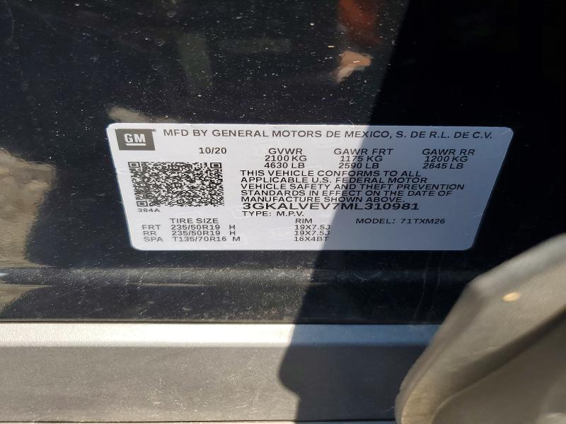 Aukcja sprzedaży 2021 Gmc Terrain, vin: 3GKALVEV7ML310981, numer aukcji: 61746856