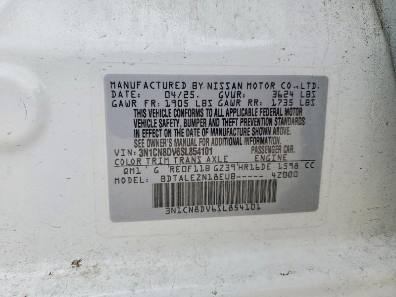 61982356 :رقم المزاد ، 3N1CN8DV6SL854101 vin ، 2025 Nissan Versa مزاد بيع