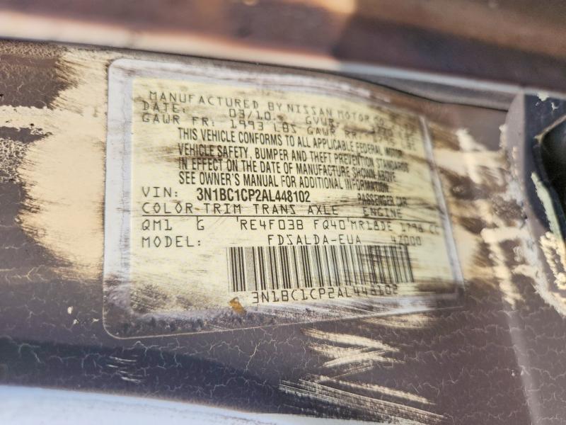 61690676 :رقم المزاد ، 3N1BC1CP2AL448102 vin ، 2010 Nissan Versa مزاد بيع