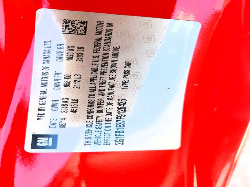 62986486 :رقم المزاد ، 2G1FB1E37F9126425 vin ، 2015 Chevrolet Camaro مزاد بيع
