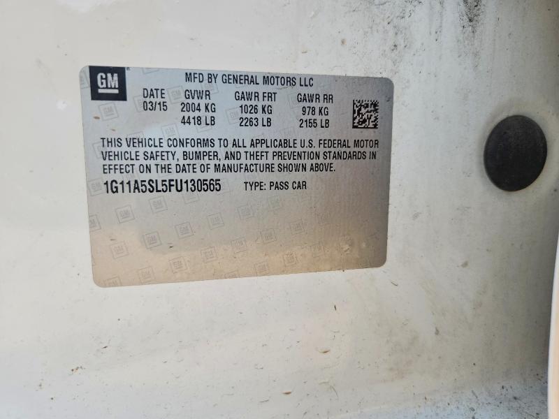 62779596 :رقم المزاد ، 1G11A5SL5FU130565 vin ، 2015 Chevrolet Malibu مزاد بيع