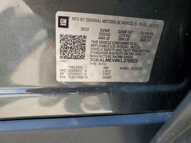 2019 Gmc Terrain მანქანა იყიდება აუქციონზე, vin: 3GKALMEV8KL370923, აუქციონის ნომერი: 60954876