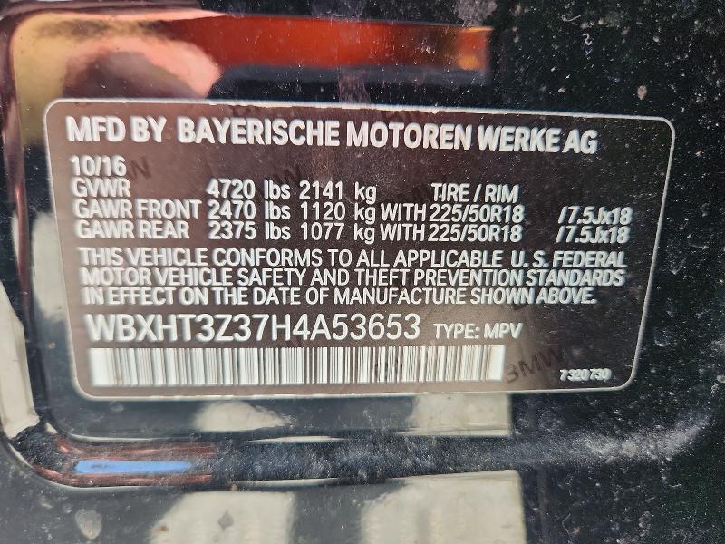 Aukcja sprzedaży 2017 Bmw X1, vin: WBXHT3Z37H4A53653, numer aukcji: 60751776