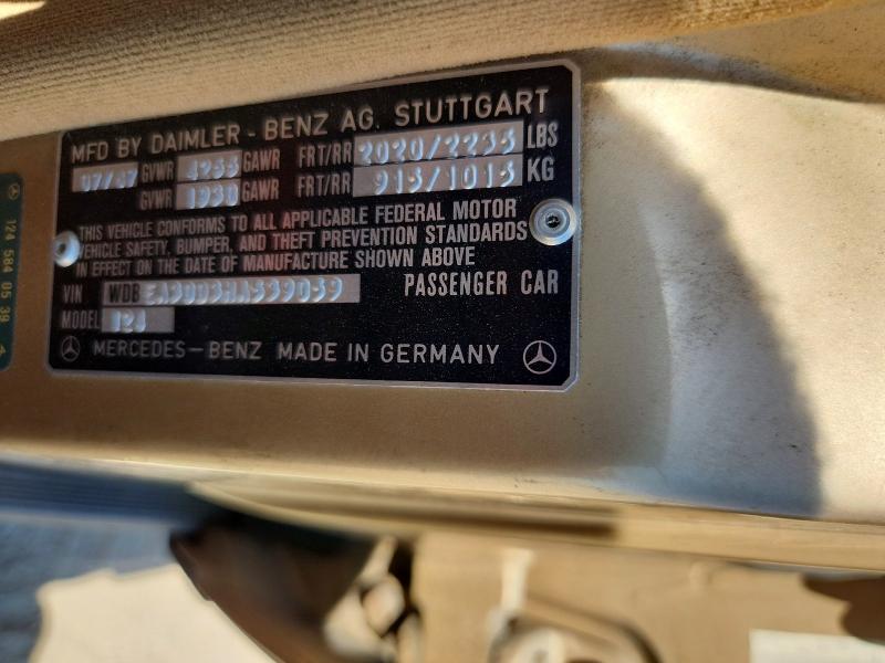 Aukcja sprzedaży 1987 Mercedes-benz 300, vin: WDBEA30D3HA539059, numer aukcji: 63520126