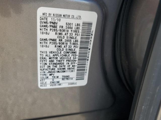 Продаж на аукціоні авто 2011 Infiniti Fx35, vin: JN8AS1MU2BM111361, номер лоту: 62223026