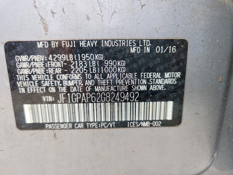 Продажа на аукционе авто 2016 Subaru Impreza, vin: JF1GPAP62G8249492, номер лота: 61197166