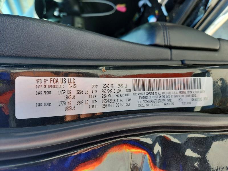 Aukcja sprzedaży 2015 Dodge Durango, vin: 1C4RDJAG5FC870279, numer aukcji: 62704986