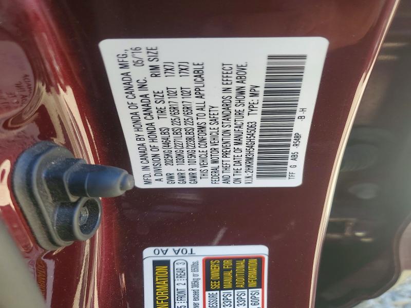 Продажа на аукционе авто 2016 Honda Cr-v, vin: 2HKRM3H54GH545063, номер лота: 60050966