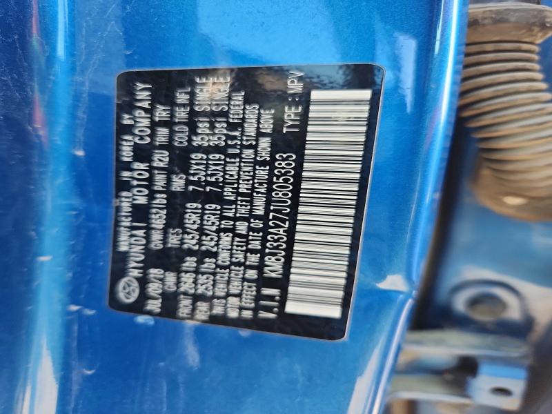 60380966 :رقم المزاد ، KM8J33A27JU805383 vin ، 2018 Hyundai Tucson مزاد بيع