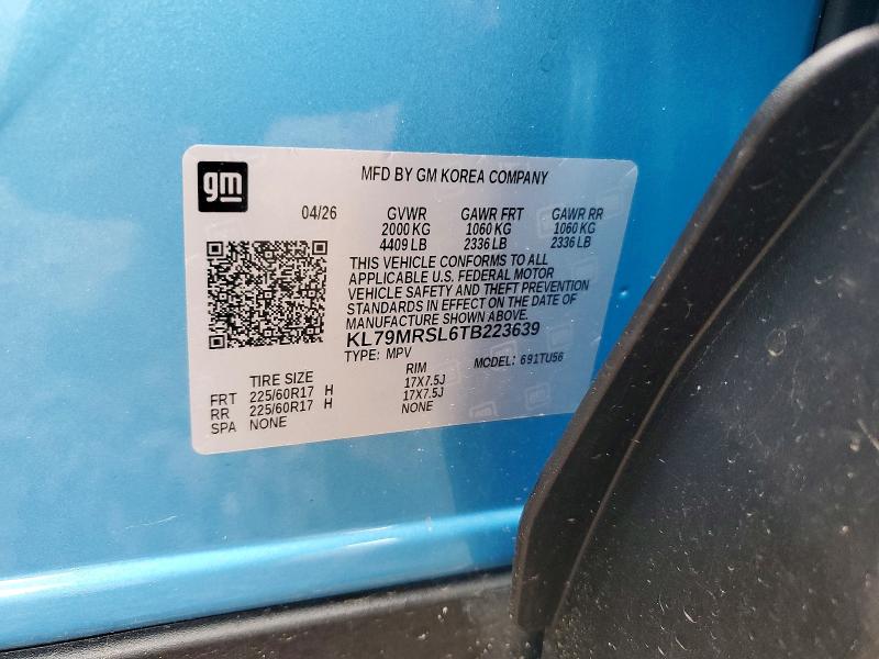 Продаж на аукціоні авто 2026 Chevrolet Trailblazer, vin: KL79MRSL6TB223639, номер лоту: 62779416