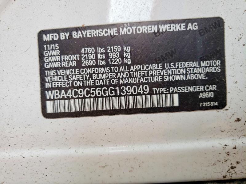 Aukcja sprzedaży 2016 Bmw 428, vin: WBA4C9C56GG139049, numer aukcji: 60551446