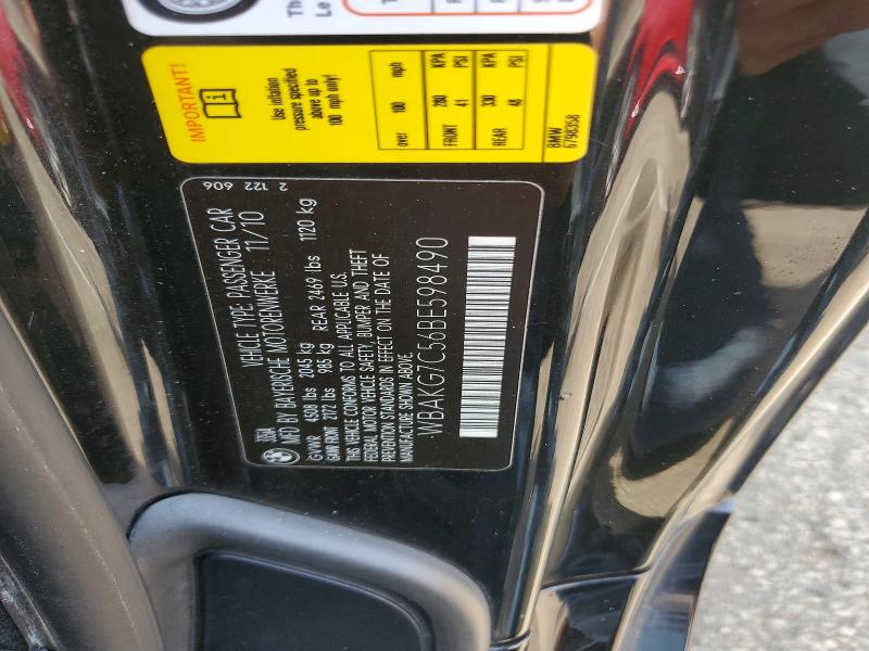 60431716 :رقم المزاد ، WBAKG7C56BE598490 vin ، 2011 Bmw 335 مزاد بيع