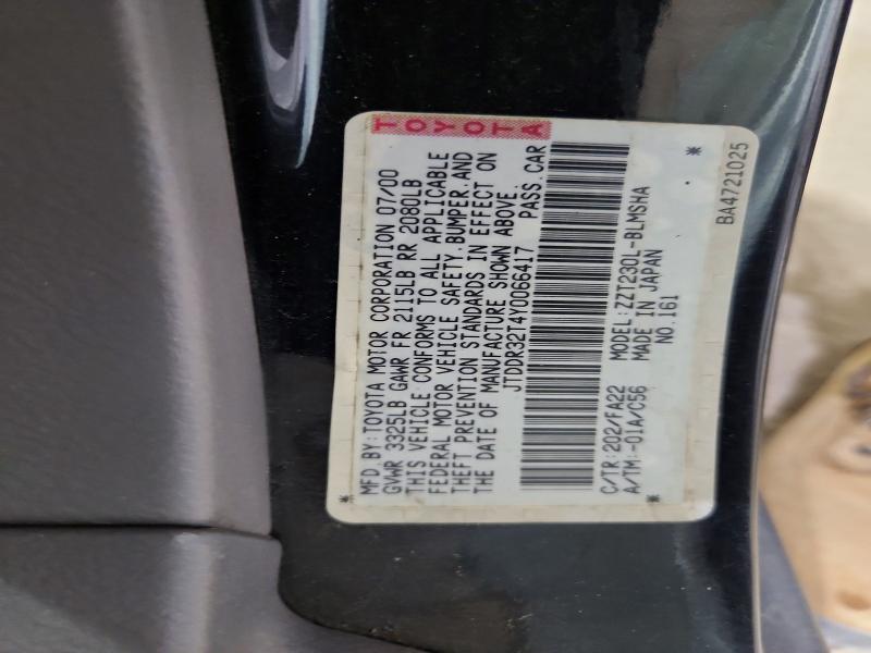 59996456 :رقم المزاد ، JTDDR32T4Y0066417 vin ، 2000 Toyota Celica مزاد بيع